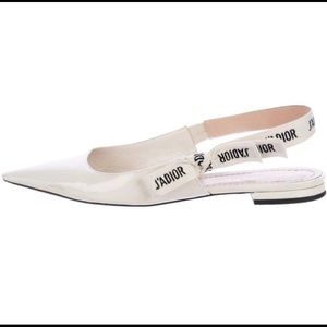 DIOR J'ADIOR White Slingback Flats, 37